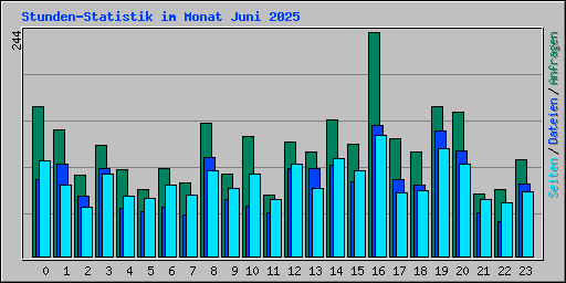 Stunden-Statistik im Monat Juni 2025